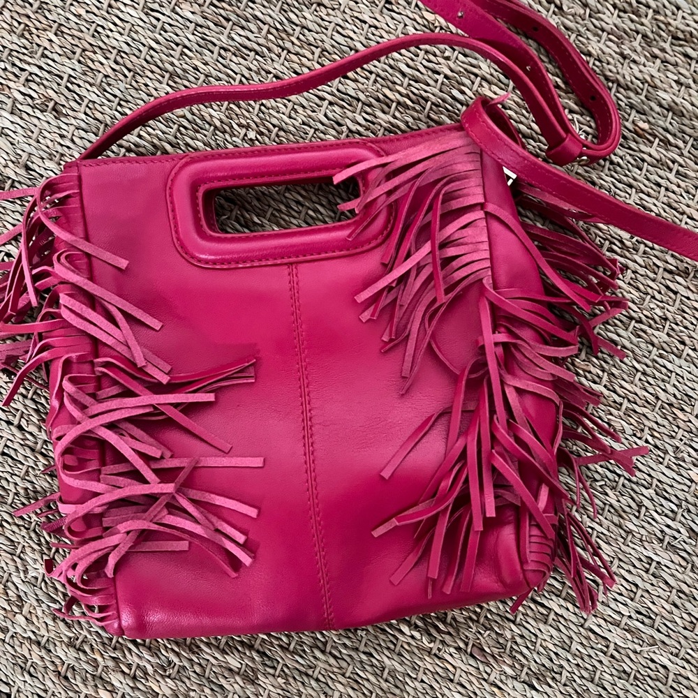 Maje beaded leather bag